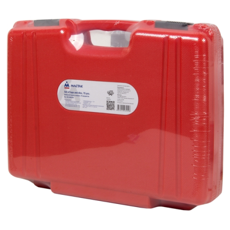 Набор метчиков и плашек M3-M12, 75 предметов в кейсе Мастак 351-00075C