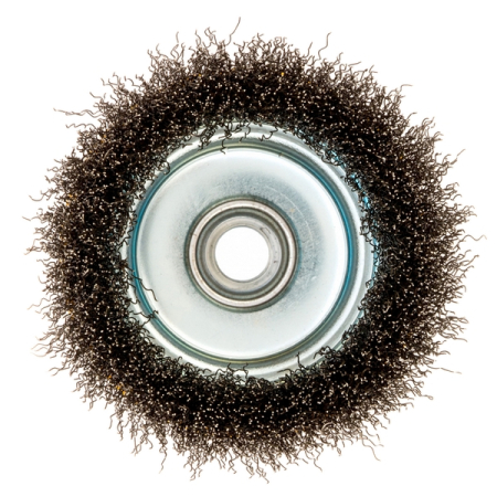 Щетка для УШМ чашка, 75 мм, витая нержавеющая проволока 0.3 мм, М14, DENZEL 746043