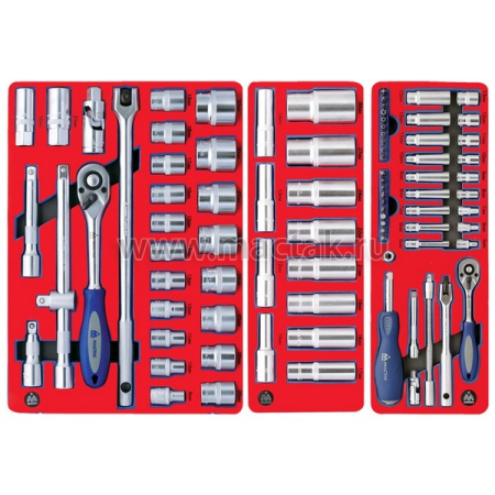 Набор инструментов "МАСТЕР" в красной тележке, 205 предметов МАСТАК 52-04205R