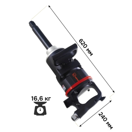 Гайковерт пневматический ударный 1" 3800 Нм, eqtree PT11438