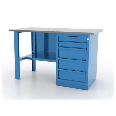 Верстак слесарный однотумбовый серии “L”, оцинкованная столешница, синий, Ferrum 01.105L-5015 Верстак слесарный однотумбовый серии “L”, оцинкованная столешница, синий, Ferrum 01.105L-5015