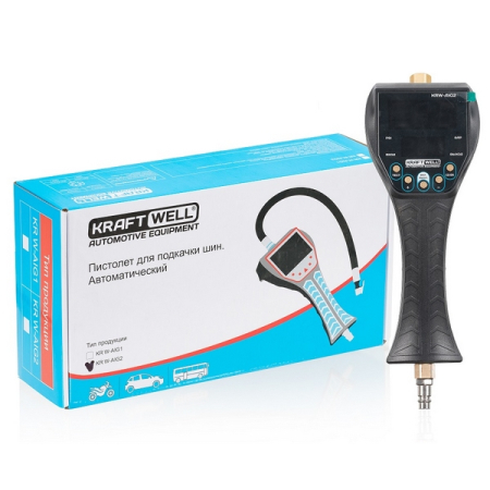 Пистолет для накачки шин, автоматический, с LCD дисплеем, KraftWell KRW-AIG2