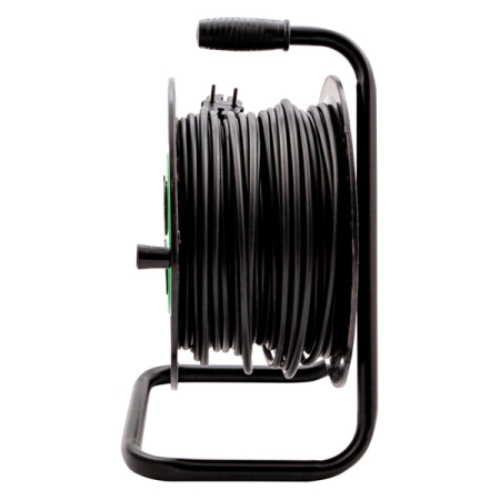 Удлинитель силовой 50 м, 10А, тип УХ10, ПВС, на кабельной катушке, 4 розетки без заземления, Сибртех 95855