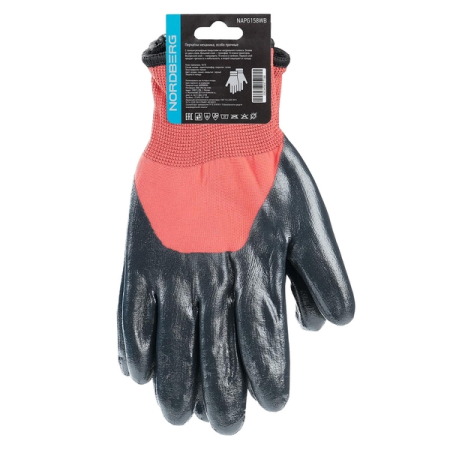 NORDBERG NAPG158WB Перчатки рабочие маслобензостойкие латексные зимние