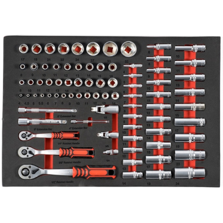 Тележка серая с набором инструментов, 157 предметов, KraftWell KRW-TTG+SET157