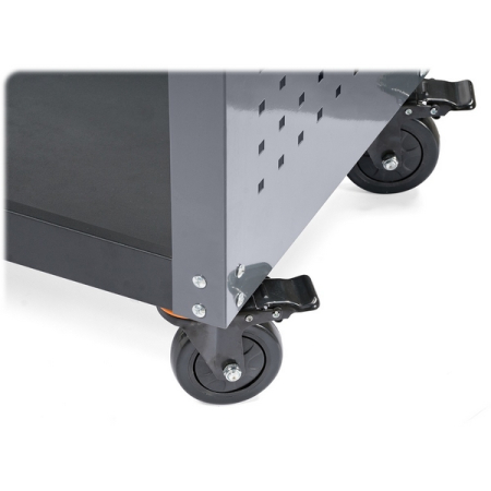 Тележка инструментальная с 3 открытыми полками и перфор. боковинами KraftWell KRW-T3PG