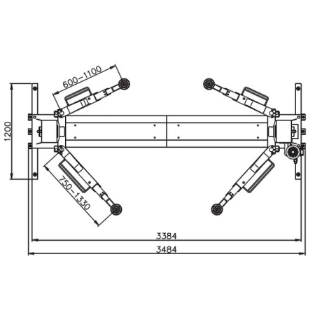 Подъемник автомобильный двухстоечный электрогидравлический, 4 тонны, WERTHER-OMA 204I/B