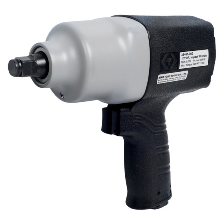 KING TONY P33461-060B Гайковерт ударный пневматический квадрат 1/2 дюйма 813 Нм + три торцевые головки