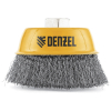 Щетка для УШМ чашка, 75 мм, витая нержавеющая проволока 0.3 мм, М14, DENZEL 746043