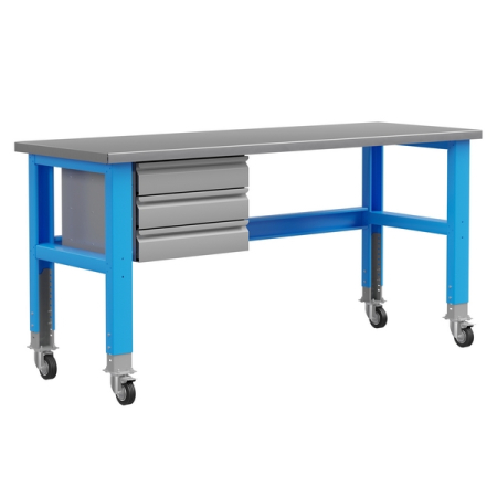 Стол металлический промышленный на колесах Верстакофф PLC 20.3-М