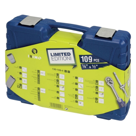 Набор головок 1/4"–1/2" и других инструментов, 109 предметов, IRIMO 130-109-4