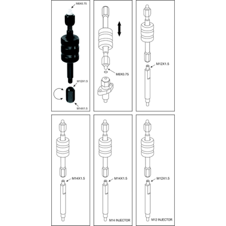Съемник дизельных форсунок Bosch и Lucas JTC-4646
