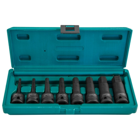 Набор насадок торцевых ударных 1/2"DR шестигранных, H5-H19, 8 предметов, Jonnesway S05A408S