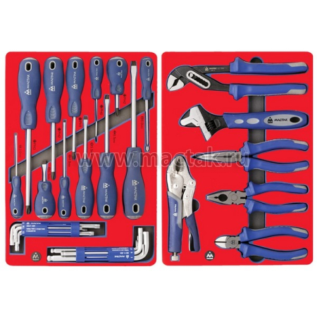 Набор инструментов "ПРОФИ 299" в красной тележке, 299 предметов МАСТАК 52-06299R Набор инструментов "ПРОФИ 299" в красной тележке, 299 предметов МАСТАК 52-06299R