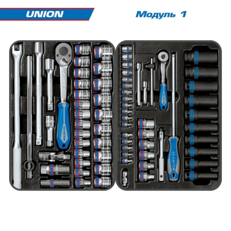 KING TONY 934-000MR Набор инструментов "UNION", 173 предмета, в красной тележке