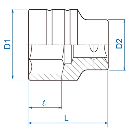 KING TONY 433510S Головка торцевая 1/2" стандартная шестигранная, 5/16"