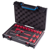 KING TONY 25VE01MRV Набор торцевых диэлектрических головок с принадлежностями 1/4", шестигранные, 5-14 мм, 18 предметов