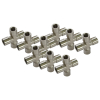 Переходник пневматический крест 4*F1/4", 10 шт, KraftWell KRW-TC14F4-10