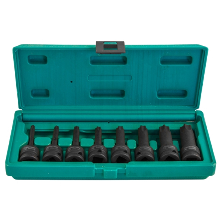 Набор насадок торцевых ударных 1/2"DR TORX, T30-T80, 8 предметов, Jonnesway S06A408S