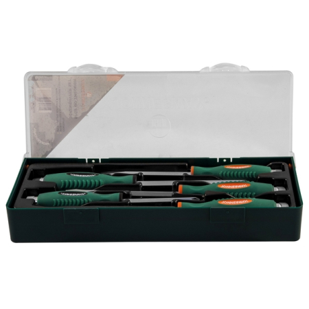 Набор отверток стержневых ударных, силовых, в ложементе с крышкой, 5 предметов, Jonnesway D70105SC