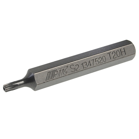 Бита TORX с отверстием удлиненная T20Hx75 мм, 10 мм, JTC-1347520