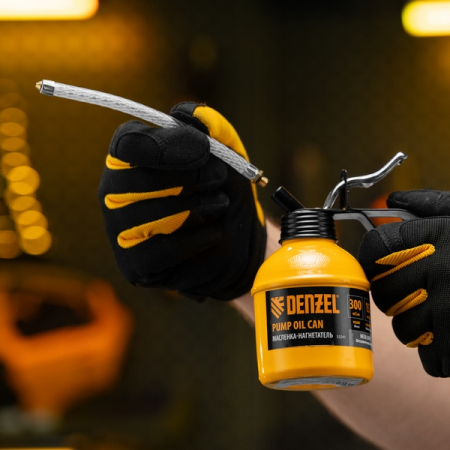 Масленка-нагнетатель металлическая, 0,3 л, гибкий наконечник DENZEL 53241