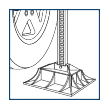 Опора для реечного домкрата на грунте Off-Road Base, 3 т, Stels 50539