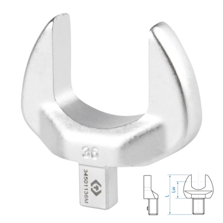 Насадка рожковая серии FIT, 36 мм, 9x12 мм KING TONY 34501136M