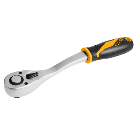 Трещотка GRIPro, 1/4", 175 мм, 72 зубца, флажковая с кнопкой TOLSEN TT16118