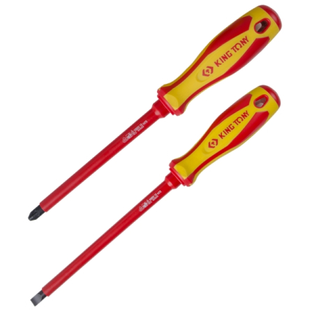KING TONY 30607MR Набор диэлектрических отверток POZIDRIV, SLOTTED, 7 предметов