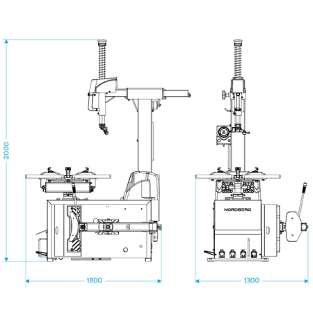 NORDBERG 4641ID(B) Станок шиномонтажный автомат 11"-23", 2 скор, стол с накладками, 380V, синий