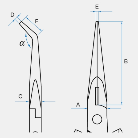 Пассатижи тонконосые загнутые, длина 154 мм King Tony 6337-06