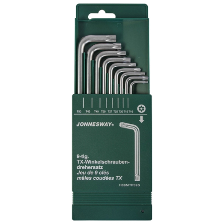 Набор ключей торцевых TORX с отверстием T10-T50, 9 предметов, Jonnesway H08MTP09S