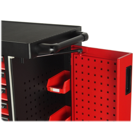 Тележка инструментальная, 7 ящиков, 2 боковых отсека, красная JTC-S1070