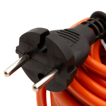 Удлинитель-шнур силовой 10 м, 6А, тип УХз6, ПВС, 1 розетка без заземления Сибртех 95811