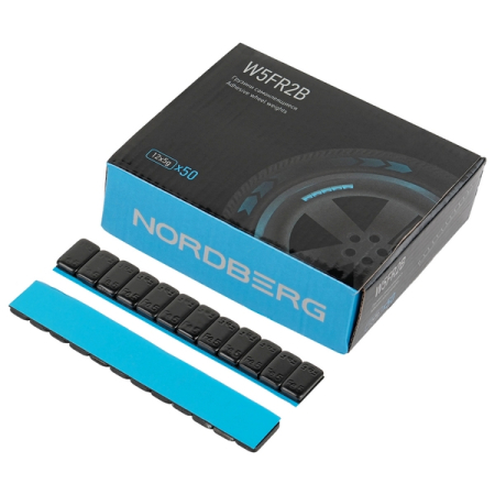 NORDBERG W5FR2B Грузики самоклеящиеся (12x5г, L=12см) Fe закругленные черные, 50 лент NORDBERG W5FR2B Грузики самоклеящиеся (12x5г, L=12см) Fe закругленные черные, 50 лент