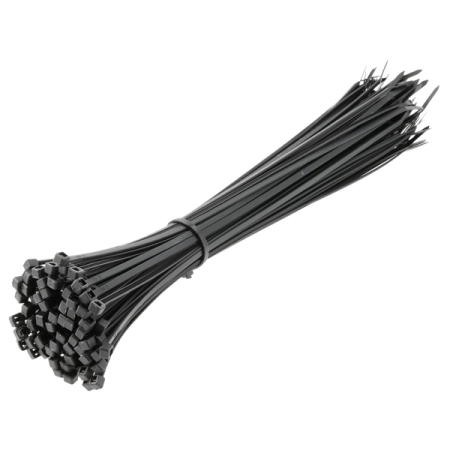 Нейлоновые стяжки 3,6x300 мм, 100 шт, черные, HOEGERT HT2C708
