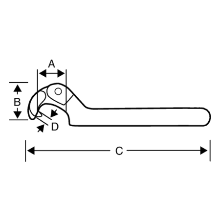 BAHCO 40B-22-35 Ключ радиусный шарнирный со штырем, 22-35 мм