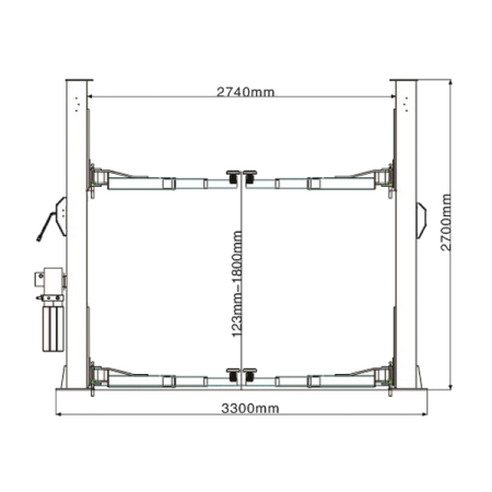 Подъемник автомобильный двухстоечный электрогидравлический, 4 т, KRAFTWELL KRW4ELM (220V)