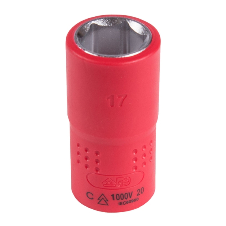 KING TONY 4335VE17M Головка торцевая диэлектрическая шестигранная 1/2”, 17 мм