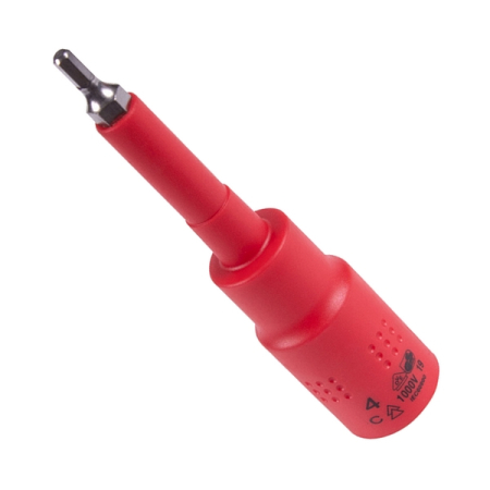 KING TONY 4035VE04 Торцевая насадка (бита) диэлектрическая 1/2", HEX H4, L=120 мм