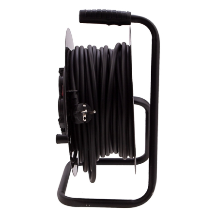 Удлинитель силовой 30 м, 16А, тип УХз16, КГ 3x1.5 мм, на стальной катушке, 4 розетки, Сибртех 95876