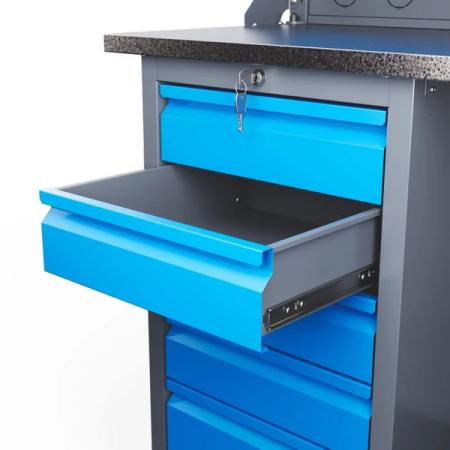 Верстак слесарный гаражный однотумбовый, двойной экран, Верстакофф SLF SLF 121.13.1-2R