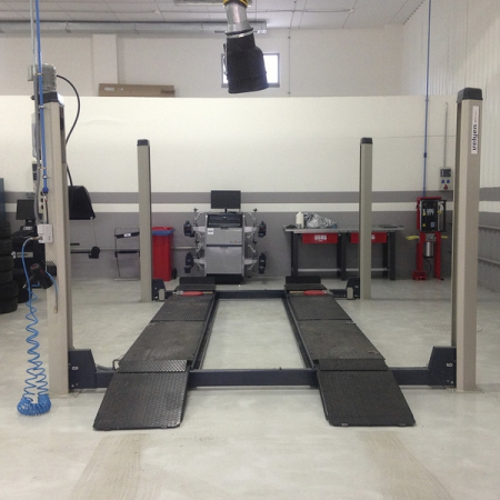 Подъемник автомобильный четырехстоечный электрогидравлический, 5 тонн, платформы для сход-развала, VELYEN 4ED0600 (380V)