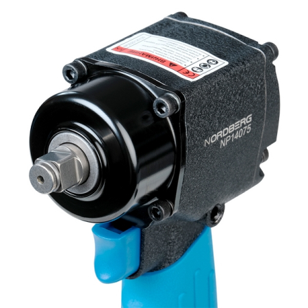 NORDBERG NP14075K Пневмогайковерт ударный 1/2", 680 Нм, укороченный, с 3 головками в кейсе