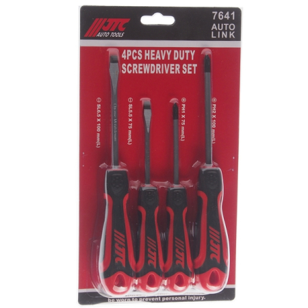 Набор отверток усиленных Slotted, Phillips, 4 предмета, JTC-7641 Набор отверток усиленных Slotted, Phillips, 4 предмета, JTC-7641
