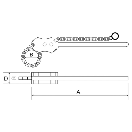 BAHCO 372-6 Ключ трубный цепной, 6 дюймов (152 мм)