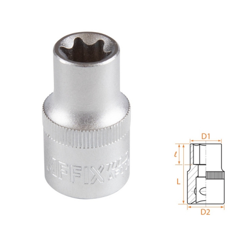 Головка торцевая TORX Е-стандарт 1/2", E14, AFFIX AF00043014