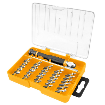 Набор вставок (бит) 4 мм, PH, PZ, Hex, Torx, SL, прецизионных, 32 предмета, TOLSEN TT20047S