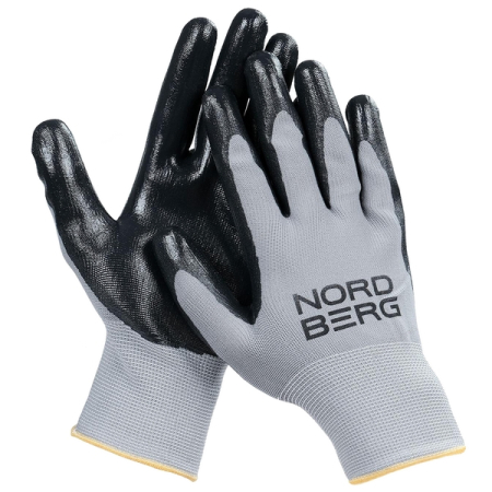 NORDBERG NPG1508GB Перчатки рабочие полиэфирные 15 класс, серо-черные NORDBERG NPG1508GB Перчатки рабочие полиэфирные 15 класс, серо-черные